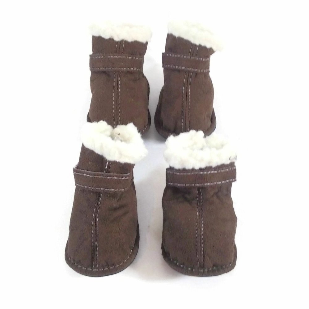Dogs Winter Boots Outdoor Dog Warm Boot Paws Protector Small Brown Pet Shoes